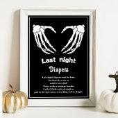 Halloween "Last Night Diapers" Baby shower spel Poster