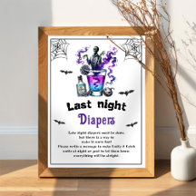 Halloween "Last Night Diapers" Baby shower spel