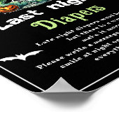 Halloween "Last Night Diapers" Baby shower spel Poster (Hoek)