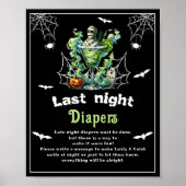 Halloween "Last Night Diapers" Baby shower spel Poster (Voorkant)
