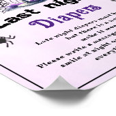Halloween "Last Night Diapers" Baby shower spel Poster (Hoek)