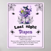 Halloween "Last Night Diapers" Baby shower spel Poster (Voorkant)