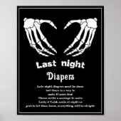 Halloween "Last Night Diapers" Baby shower spel Poster (Voorkant)