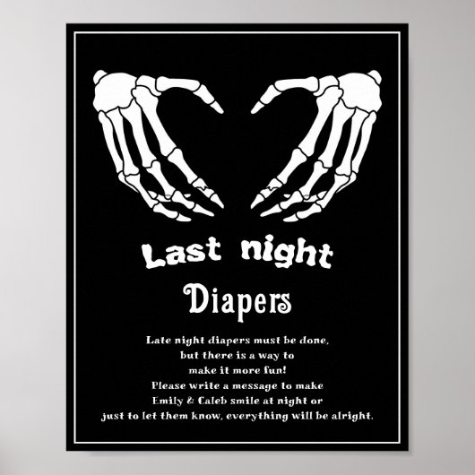Halloween "Last Night Diapers" Baby shower spel Poster (Voorkant)