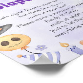 Halloween "Late Night Luiers" Baby shower spel Po Poster (Hoek)