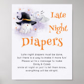 Halloween 'Late Night Luiers' Baby shower spel Poster (Voorkant)