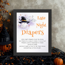 Halloween 'Late Night Luiers' Baby shower spel