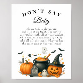 Halloween Late Night Luiers Baby shower spel Poster