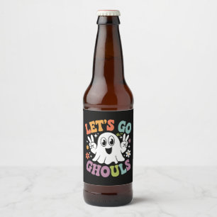 Halloween Laten we gaan spoken geest retro kostuum Bier Etiket