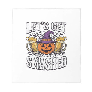 Halloween Laten we kapot gaan Pompoenbier Notitieblok