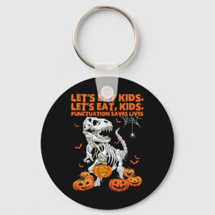Halloween Laten we Kinderen Eten Interpunctie Slaa Sleutelhanger
