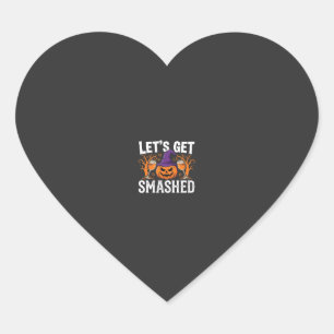 Halloween Laten we Pompoen Kraken Hart Sticker