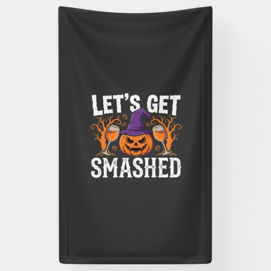 Halloween Laten we Pompoen Kraken Spandoek (Verticaal)