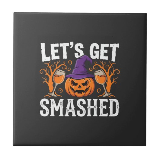Halloween Laten we Pompoen Kraken Tegeltje (Voorkant)