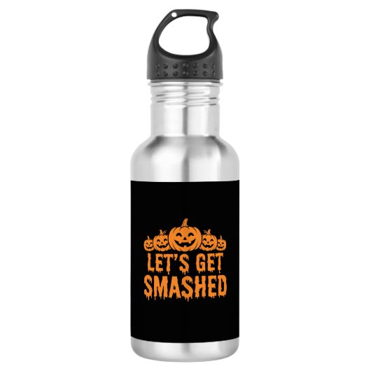 Halloween Laten we Pompoen Kraken Waterfles (Voorkant)