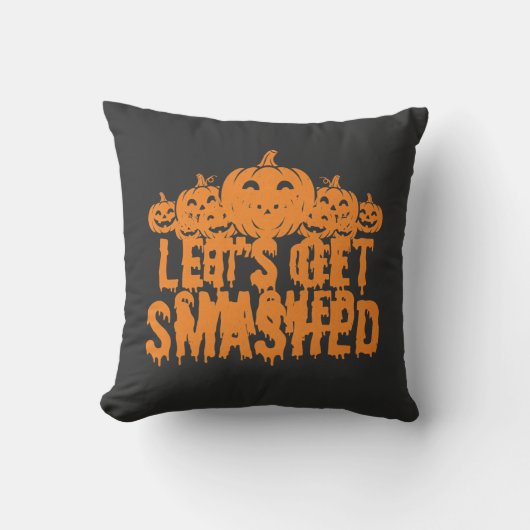 Halloween Laten we Pompoen Smaschen Kussen (Voorkant)