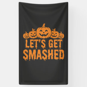 Halloween Laten we Pompoen Smaschen Spandoek