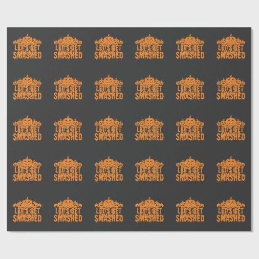 Halloween Laten we Pompoen Smashed Cadeaupapier (Vlak)
