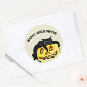 HALLOWEEN LAZY BLACK CAT-stickers Ronde Sticker (Envelop)