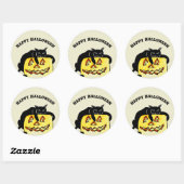 HALLOWEEN LAZY BLACK CAT-stickers Ronde Sticker (Vel)