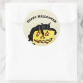 HALLOWEEN LAZY BLACK CAT-stickers Ronde Sticker (Tas)