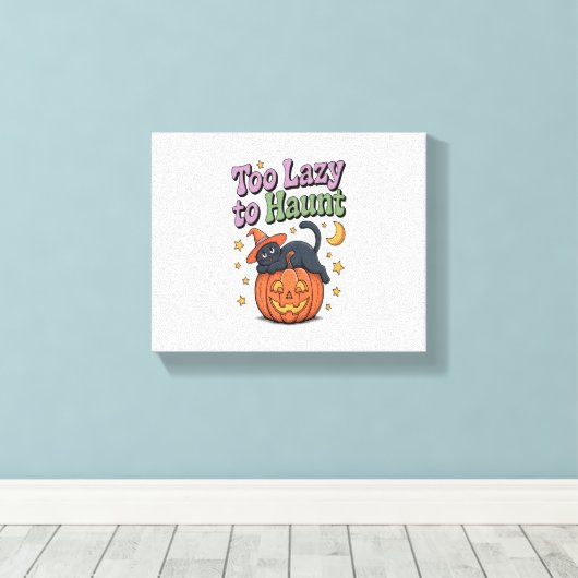 Halloween Lazy Ghost Canvas Afdruk (Insitu (Houten vloer))