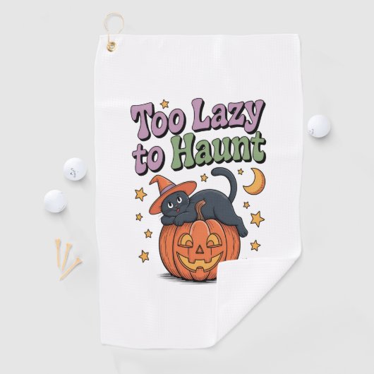 Halloween Lazy Ghost Golfhanddoek (Insitu)