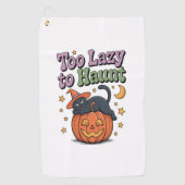 Halloween Lazy Ghost Golfhanddoek (Voorkant)