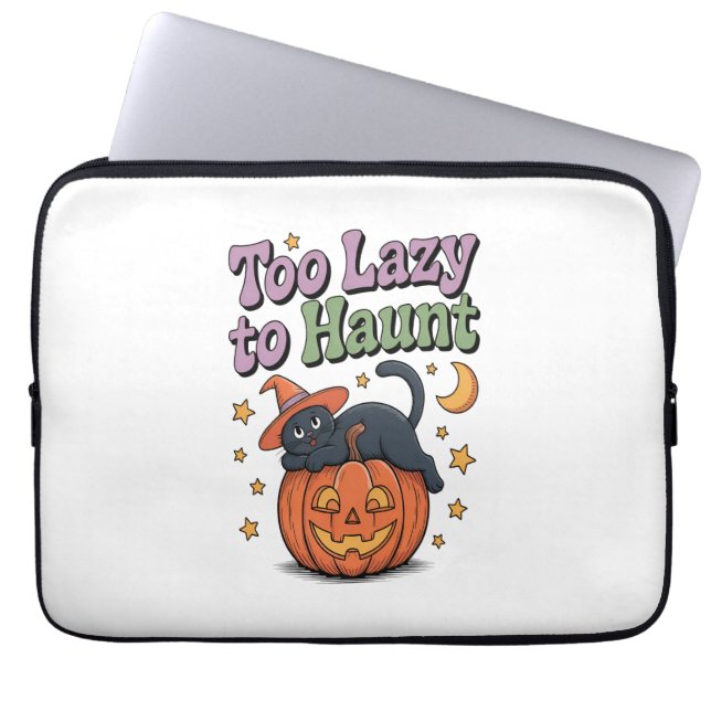 Halloween Lazy Ghost Laptop Sleeve (Voorkant)