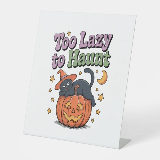 Halloween Lazy Ghost Reclamebord Met Voetstuk (Voorkant)
