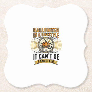 Halloween Leefstijl Vintage Pompoen Typografie Des Kartonnen Onderzetters