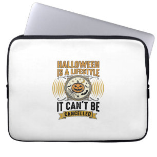 Halloween Leefstijl Vintage Pompoen Typografie Des Laptop Sleeve