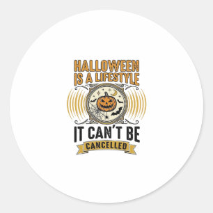 Halloween Leefstijl Vintage Pompoen Typografie Des Ronde Sticker