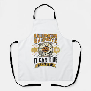 Halloween Leefstijl Vintage Pompoen Typografie Des Schort