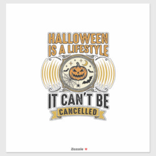 Halloween Leefstijl Vintage Pompoen Typografie Des Sticker