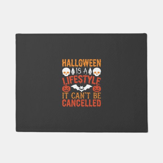 Halloween Leefstijl Vleermuis Pompoen Typografie V Deurmat (Voorkant)
