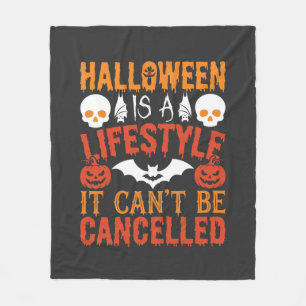 Halloween Leefstijl Vleermuis Pompoen Typografie V Fleece Deken