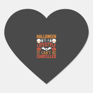 Halloween Leefstijl Vleermuis Pompoen Typografie V Hart Sticker