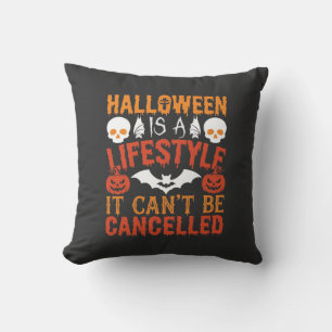 Halloween Leefstijl Vleermuis Pompoen Typografie V Kussen