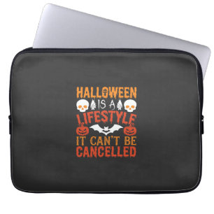 Halloween Leefstijl Vleermuis Pompoen Typografie V Laptop Sleeve