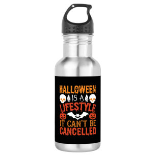 Halloween Leefstijl Vleermuis Pompoen Typografie V Waterfles