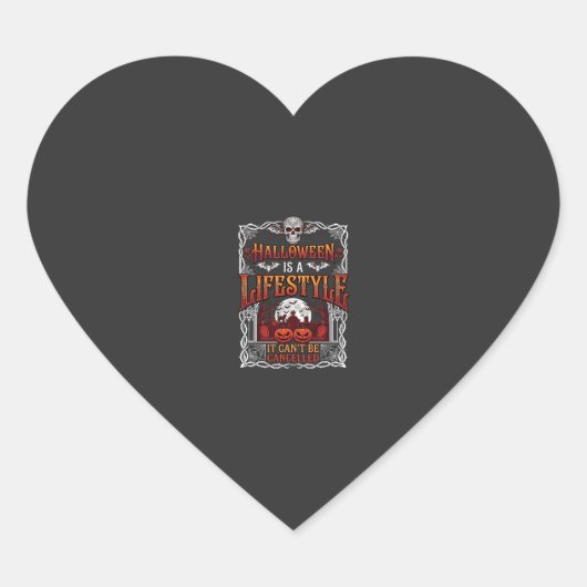 Halloween Leefstijl Vleermuis Schedel Kerkhof Pomp Hart Sticker (Voorkant)