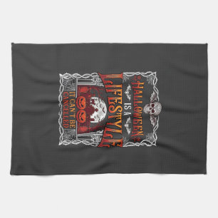 Halloween Leefstijl Vleermuis Schedel Kerkhof Pomp Theedoek