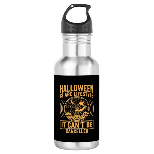 Halloween Leefstijl Vleermuis Spinneweb Ontwerp_1 Waterfles (Voorkant)