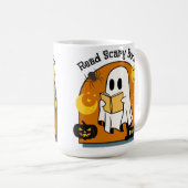 Halloween Lees enge boeken Ghost Black Cat Mok (Voorkant rechts)