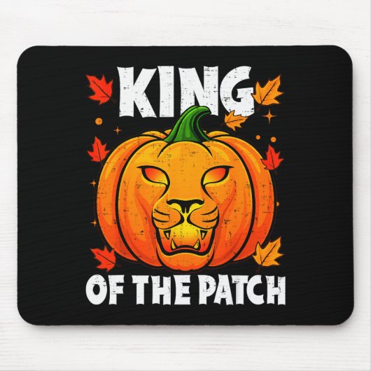 Halloween Leeuw Pompoen Koning Van De Patch Kostuu Muismat (Voorkant)