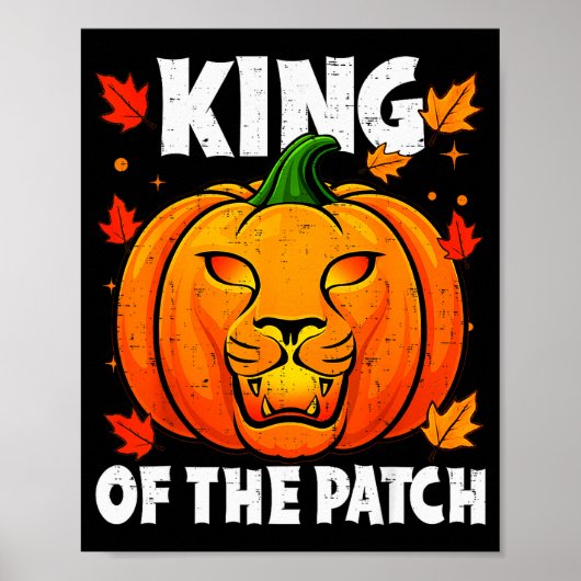 Halloween Leeuw Pumpkin King Of The Patch Kostuum Poster (Voorkant)