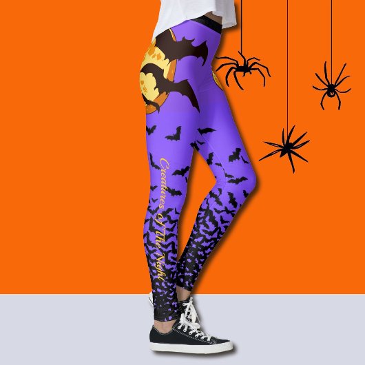 Halloween Leggings aanpassen vleermuizen volle maa