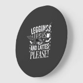 Halloween Leggings Bladeren en Lattes Fall Coffee Grote Klok (Hoek)