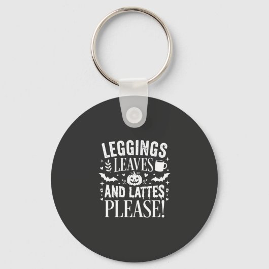 Halloween Leggings Bladeren en Lattes Fall Coffee  Sleutelhanger (Voorkant)